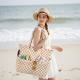 Bluboon Waterproof Beach Tote Pool Bags for Women Ladies Extra Large Gym Tote Carry On Bag With Wet Compartment for Weekender Travel