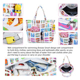 Bluboon Waterproof Beach Tote Pool Bags for Women Ladies Extra Large Gym Tote Carry On Bag With Wet Compartment for Weekender Travel (slipper)