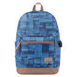Blue and Checkered Urban Backpack - Tocax