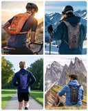 Blue Quartz Hydration Backpack with 2L Water Bladder, Hiking Water Backpack for Women Men, Lightweight Cycling Daypack with Phone Pocket & Helmet Net Bag, Hydration Pack for Biking, Running, Skiing