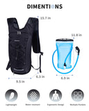 Blue Quartz Hydration Backpack with 2L Water Bladder, Hiking Water Backpack for Women Men, Lightweight Cycling Daypack with Phone Pocket & Helmet Net Bag, Hydration Pack for Biking, Running, Skiing