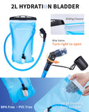 Blue Quartz Hydration Backpack with 2L Water Bladder, Hiking Water Backpack for Women Men, Lightweight Cycling Daypack with Phone Pocket & Helmet Net Bag, Hydration Pack for Biking, Running, Skiing