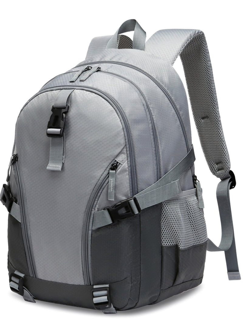 BLUEFAIRY High School Backpack for Girls Boys Middle School Bookbag for Kids Back to School Bag for College with Large Compartment Casual Daypack Mochilas para Niñas Adolescentes 18" Ash Grey