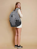 BLUEFAIRY High School Backpack for Girls Boys Middle School Bookbag for Kids Back to School Bag for College with Large Compartment Casual Daypack Mochilas para Niñas Adolescentes 18" Ash Grey