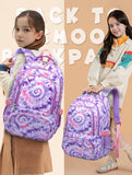 BLUEFAIRY Kids Backpack for Girls Elementary Primary Middle School Bag for Aged 8 - 10 for Teens Childs Bookbag Back to School Bag Mochilas Escolares para Niñas de 7 8 9 10 Tie - dye Purple