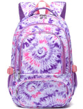 BLUEFAIRY Kids Backpack for Girls Elementary Primary Middle School Bag for Aged 8 - 10 for Teens Childs Bookbag Back to School Bag Mochilas Escolares para Niñas de 7 8 9 10 Tie - dye Purple