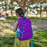 BLUEFAIRY Kids Backpack for Girls Primary Elementary School Bag Bookbag for Childs Book Bag Mochilas Escolares para Niñas de 4 - 6 Back to School Cute Gifts 17" Heart Print/Purple