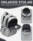 BLUEFAIRY Middle High School Backpack for Boys Girls Large Bookbag with Laptop Compartment Back to School Book Bags for Teens Teenagers Mochilas Escolares para Niños Niñas (Light Gray/Gray, Solid)