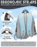 BLUEFAIRY Middle High School Backpack for Boys Girls Large Bookbag with Laptop Compartment Back to School Book Bags for Teens Teenagers Mochilas Escolares para Niños Niñas (Light Gray/Gray, Solid)
