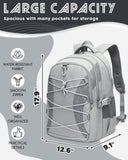 BLUEFAIRY Middle High School Backpack for Boys Girls Large Bookbag with Laptop Compartment Back to School Book Bags for Teens Teenagers Mochilas Escolares para Niños Niñas (Light Gray/Gray, Solid)