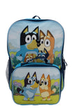 BLUEY 2 Piece Backpack Set, Pre school Girls & Boys 16" Travel Bag, Blue