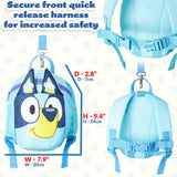 Bluey Backpack with Toddler Safety Harness for Kids Daycare Bag Backpack with Leash Preschool Outdoor Travel Gifts for Kids (Blue)