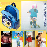 Bluey Mini Backpack for Kids Toddlers, Small Bag 11.5x9 in with Adjustable Straps for Travel Picnic Vacation Gifts for Kids (Blue)
