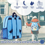 Bluey Mini Backpack for Kids Toddlers, Small Bag 11.5x9 in with Adjustable Straps for Travel Picnic Vacation Gifts for Kids (Blue)