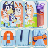 Bluey Mini Backpack for Kids Toddlers, Small Bag 11.5x9 in with Adjustable Straps for Travel Picnic Vacation Gifts for Kids (Multi)