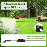 BlumWay Battery Powered Sprayer 2 Gallon, 7.4V Powerful Electric Sprayer with 5 Mist Nozzles,Rechargeable Handle, Retractable Wand, Adjustable Shoulder Strap for Lawn,Garden