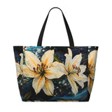 BLWSLC Pure lily blooms Printed large capacity shoulder bag, beach travel bag, suitable for vacations, camping, and everyday use.