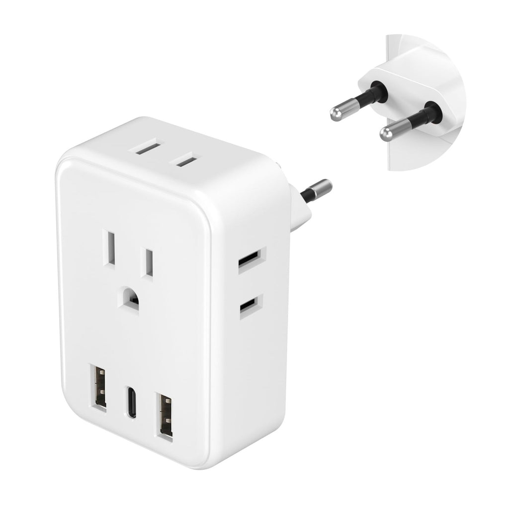 BN-LINK European Travel Plug Adapter, Power Plug Adapter with 4 AC Outlets and 3 USB Ports (1 USB C), Type C Adapter for US to Most of | Backpacks4Less
