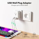 BN - LINK European Travel Plug Adapter, Power Plug Adapter with 4 AC Outlets and 3 USB Ports (1 USB C), Type C Adapter for US to Most of Europe Iceland Spain Italy France Germany