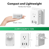 BN - LINK European Travel Plug Adapter, Power Plug Adapter with 4 AC Outlets and 3 USB Ports (1 USB C), Type C Adapter for US to Most of Europe Iceland Spain Italy France Germany