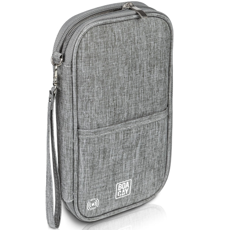 BOACAY Travel Document Organizer with RFID, Family Passport Holder, Wallet for Women & Men, Portable & Waterproof Case for Cards, Boarding Pass, Money