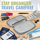 BOACAY Travel Document Organizer with RFID, Family Passport Holder, Wallet for Women & Men, Portable & Waterproof Case for Cards, Boarding Pass, Money