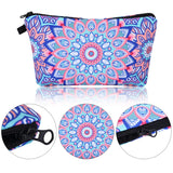 Boao 8 Pieces Cosmetic Bag Makeup Bag Waterproof Travel Toiletry Pouch Bag with Mandala Flowers Design, 8 Styles (Round Mandala Flowers)