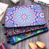 Boao 8 Pieces Cosmetic Bag Makeup Bag Waterproof Travel Toiletry Pouch Bag with Mandala Flowers Design, 8 Styles (Round Mandala Flowers)