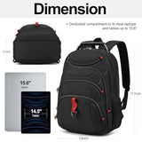 Boavan Laptop Backpack for men, 15.6 inch Laptop Bag with USB Port, Waterproof Travel Work Backpack Purse, Anti - Theft Teacher Nurse Doctor Casual Bookbags Office Business backpack，Black