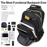 Boavan Laptop Backpack for men, 15.6 inch Laptop Bag with USB Port, Waterproof Travel Work Backpack Purse, Anti - Theft Teacher Nurse Doctor Casual Bookbags Office Business backpack，Black