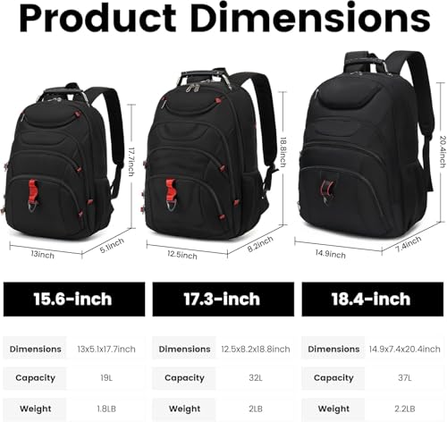 Boavan Laptop Backpack for men, 15.6 inch Laptop Bag with USB Port, Waterproof Travel Work Backpack Purse, Anti - Theft Teacher Nurse Doctor Casual Bookbags Office Business backpack，Black