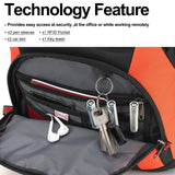 Boavan Laptop Backpack for men, 17.3 inch Laptop Bag with USB Port, Waterproof Travel Work Backpack Purse, Anti - Theft Teacher Nurse Doctor Casual Bookbags Office Business backpack，Black&Orange