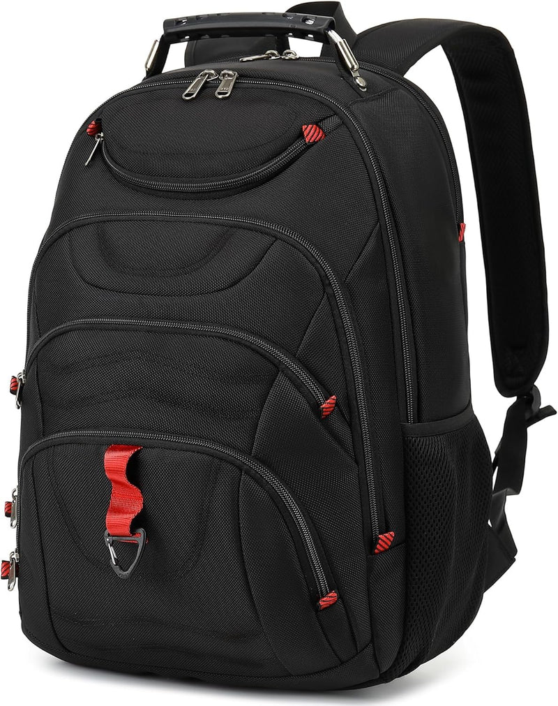 Boavan Laptop Backpack for men, 17.3 inch Laptop Bag with USB Port, Waterproof Travel Work Backpack Purse, Anti - Theft Teacher Nurse Doctor Casual Bookbags Office Business backpack ，Black
