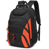 Boavan Laptop Backpack for men, 17.3 inch Laptop Bag with USB Port, Waterproof Travel Work Backpack Purse, Anti - Theft Teacher Nurse Doctor Casual Bookbags Office Business backpack，Black&Orange