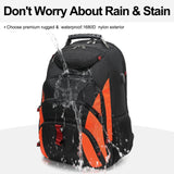 Boavan Laptop Backpack for men, 17.3 inch Laptop Bag with USB Port, Waterproof Travel Work Backpack Purse, Anti - Theft Teacher Nurse Doctor Casual Bookbags Office Business backpack，Black&Orange