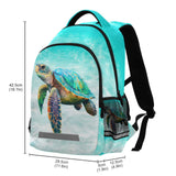 BOENLE Sea Turtle Teal Backpack for Boys Girls Elementary School Bag Kids Bookbag Travel Rucksack