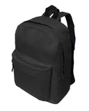 BOGGEUSS Black Basic School Canvas Backpacks for Boys Girls 15.6 Inch Travel Water Resistant Bookbag Black
