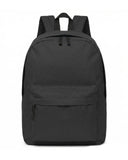 BOGGEUSS Black Basic School Canvas Backpacks for Boys Girls 15.6 Inch Travel Water Resistant Bookbag Black