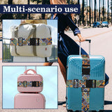 Boho Luggage Straps for Suitcases TSA Approved, Luggage Identifiers for Suitcase, Adjustable Suitcase Strap for Baggage Security with Cute Patten, Travel Necessary Accessories (2Pack)