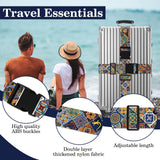 Boho Luggage Straps for Suitcases TSA Approved, Luggage Identifiers for Suitcase, Adjustable Suitcase Strap for Baggage Security with Cute Patten, Travel Necessary Accessories (2Pack)