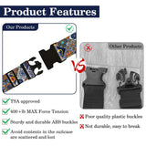 Boho Luggage Straps for Suitcases TSA Approved, Luggage Identifiers for Suitcase, Adjustable Suitcase Strap for Baggage Security with Cute Patten, Travel Necessary Accessories (2Pack)