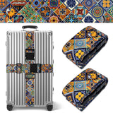 Boho Luggage Straps for Suitcases TSA Approved, Luggage Identifiers for Suitcase, Adjustable Suitcase Strap for Baggage Security with Cute Patten, Travel Necessary Accessories (2Pack)