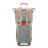 BOLATU 3 Piece Carry On Luggage Set with Expandable Duffel & Toiletry Bag, 20 Inch Hardshell Suitcase with YKK Zippers & Reinforced Corner Guards, Lightweight Spinner Wheels with TSA Lock (Sage Green)