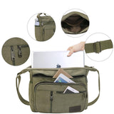 BOMKEE Canvas Messenger Bag, Satchel Bag Vintage Canvas Shoulder Bags Crossbody Laptop Side Bag for Work and Travel