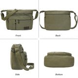 BOMKEE Canvas Messenger Bag, Satchel Bag Vintage Canvas Shoulder Bags Crossbody Laptop Side Bag for Work and Travel