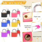 Bonsicoky 6 Pack Suitcase Locks with Keys - Multicolor Metal Luggage Padlocks - Mini Keyed Padlocks for Suitcase, Backpack, Boxes, Travel Bags, Locker