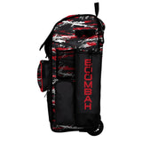 Boombah Rolling Superpack Baseball/Softball Gear Bag - Telescopic Handle - Holds 4 Bats - Wheeled Version - Razor Black/Red/White