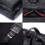 boshiho Real Leather Laptop Backpack Fashion Travel Bag Daypack for Men, Crocodile Pattern (S)