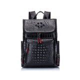 boshiho Real Leather Laptop Backpack Fashion Travel Bag Daypack for Men, Crocodile Pattern (S)