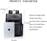 boshiho Real Leather Laptop Backpack Fashion Travel Bag Daypack for Men, Crocodile Pattern (S)